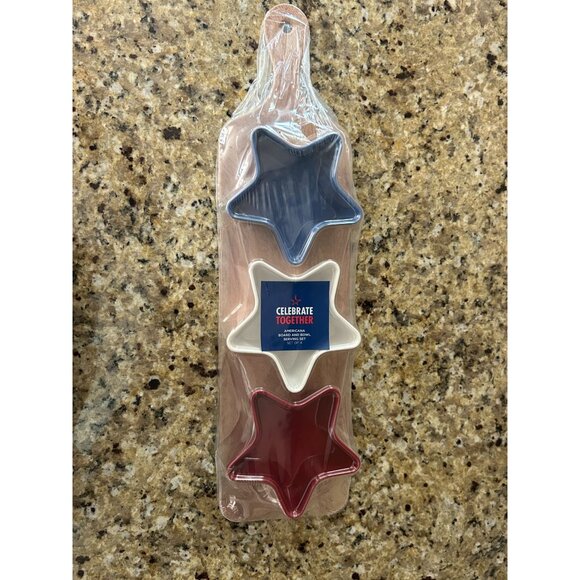 Kohls 4th of July Americana Celebrate Together Board & Star Bowl Set - Red White - Picture 4 of 6